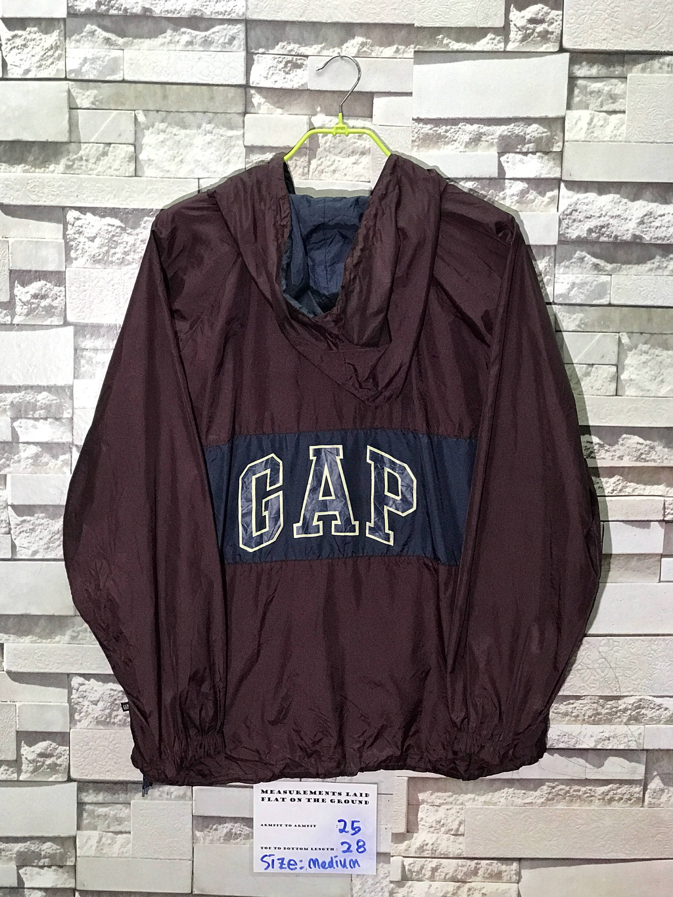 Rare Vintage 90's GAP Rain Coat Jacket Spell Out Hoodie Etsy