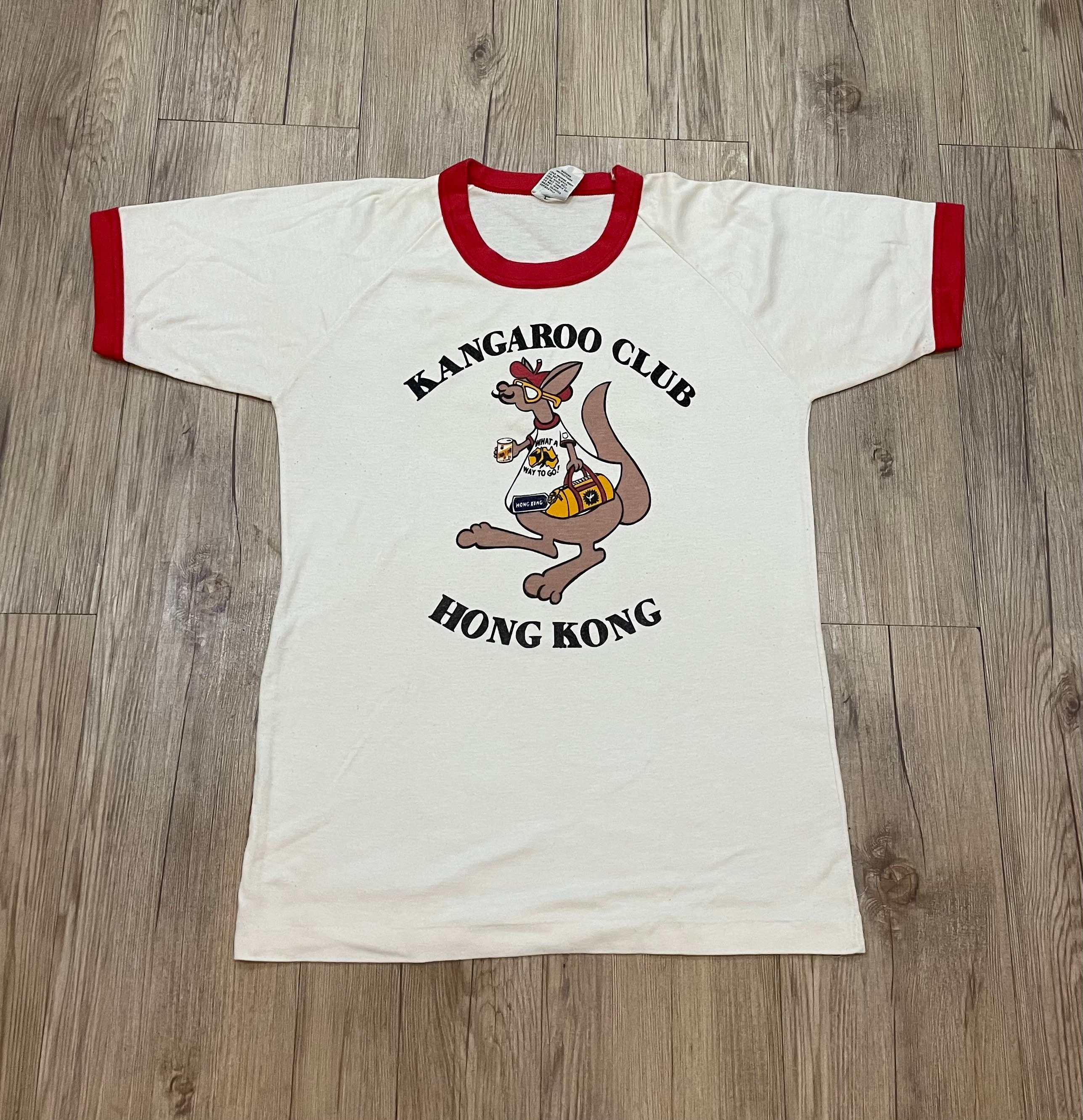 Vintage Kangaroo Club Hong Kong Vintage 80s Single Stitch Ringer Tourist Tshirt Etsy