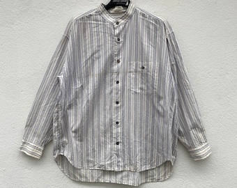Vintage Cotton Label Issey Miyake Striped 90s   Oxfords Buttondown Issey Miyake  Button Ups Shirt Size 3