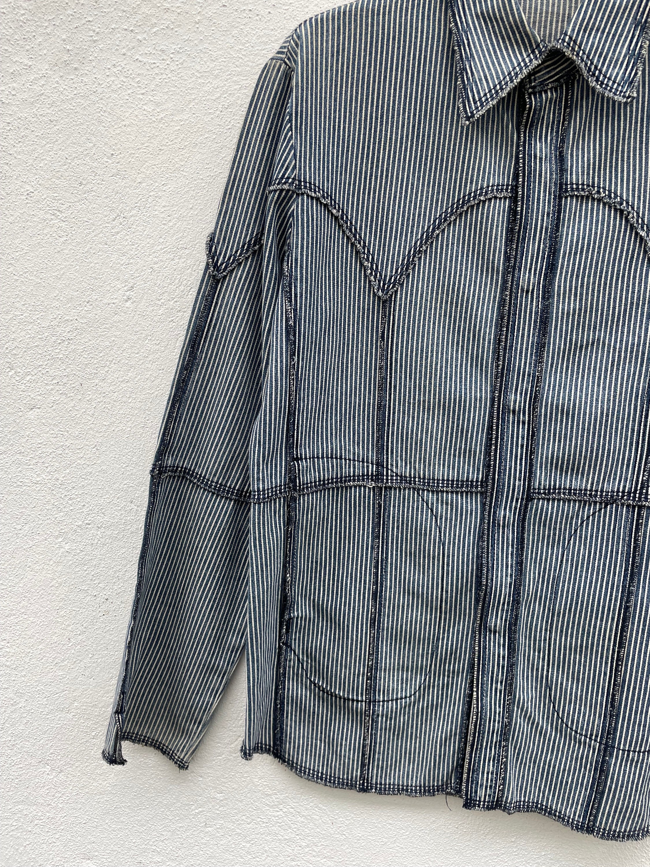291295＝homme denim jacket Vintage 291295 Homme Hickory Striped Denim Jacket Size III