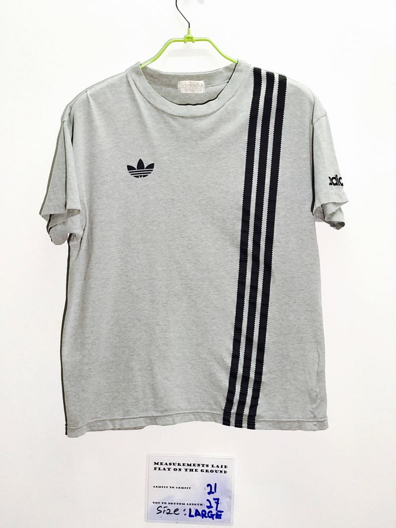 Rare Vintage 90s Adidas Trefoil Striped T Shirt Size Large L / - Etsy