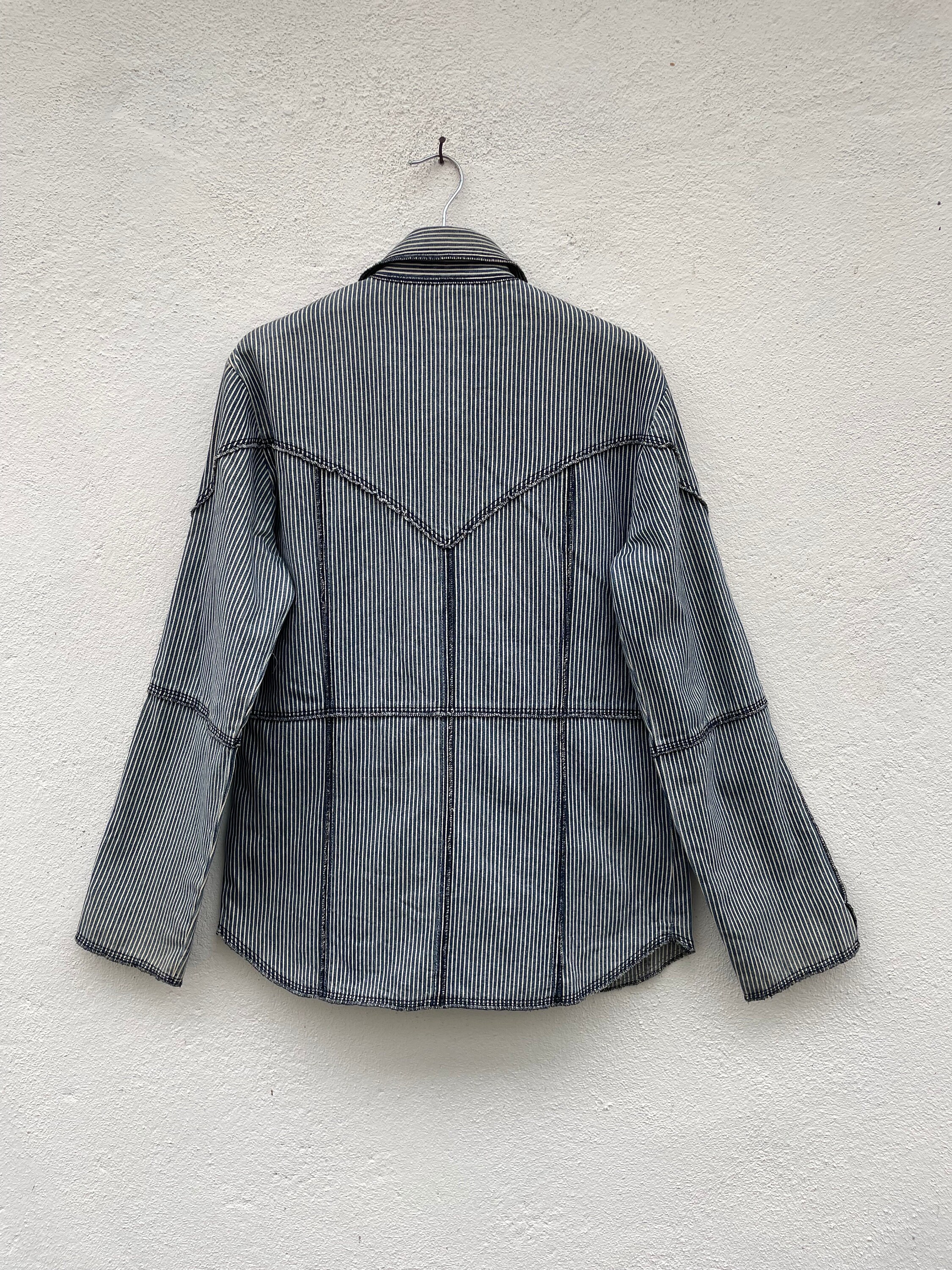 291295＝homme denim jacket Vintage 291295 Homme Hickory Striped Denim Jacket Size III