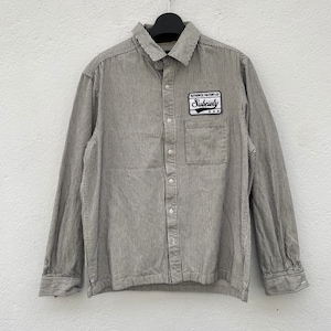 Vintage Subciety Hickory Striped Work Shirt / Subciety Factory Shirt Size L Made In Japan