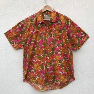 Vintage Floral Hawaiian Shirt  / Abstract Shirt Art Design Shirts / Hawaiian Shirts /