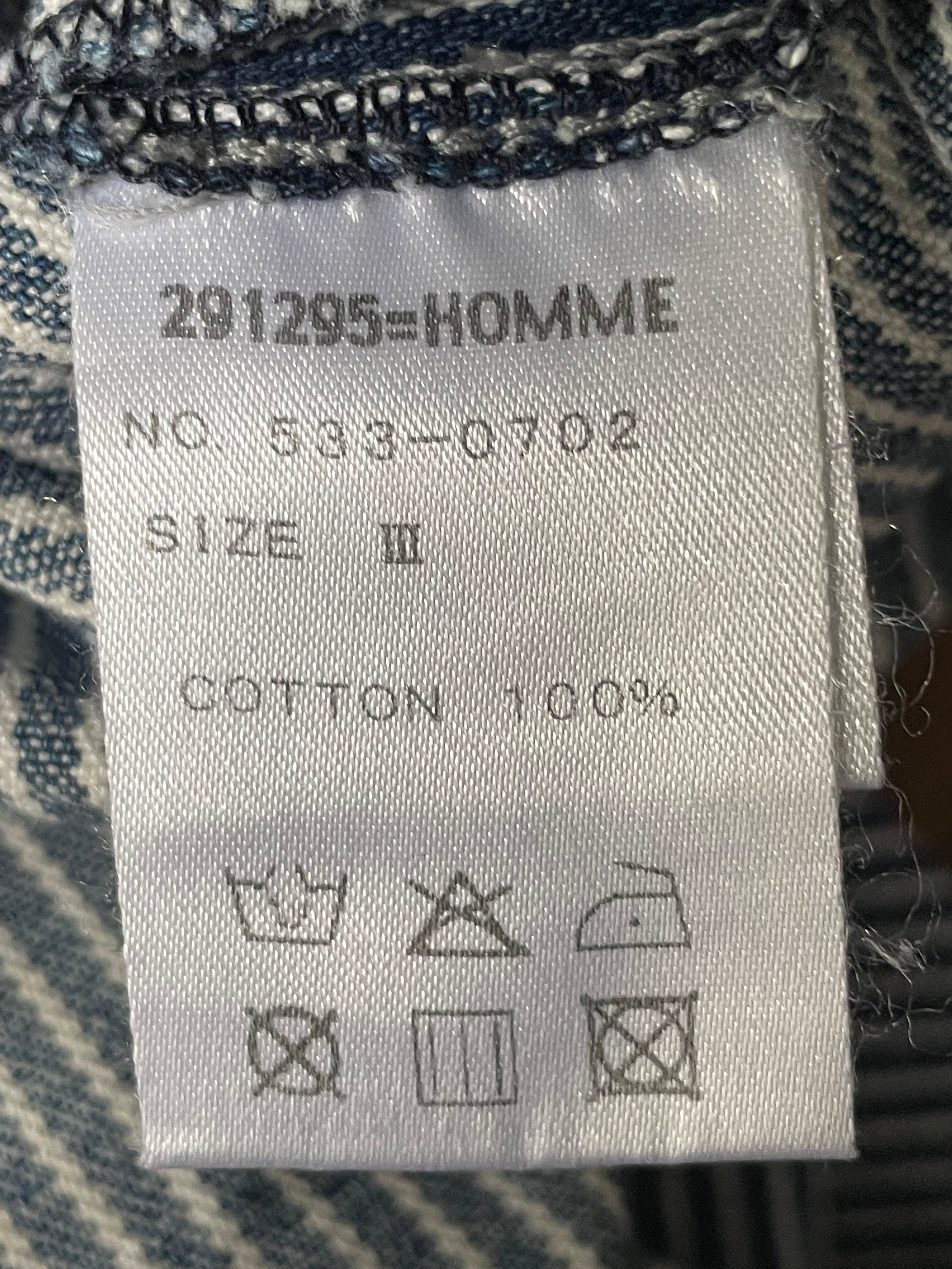 Vintage 291295 Homme Hickory Striped Denim Jacket Size III