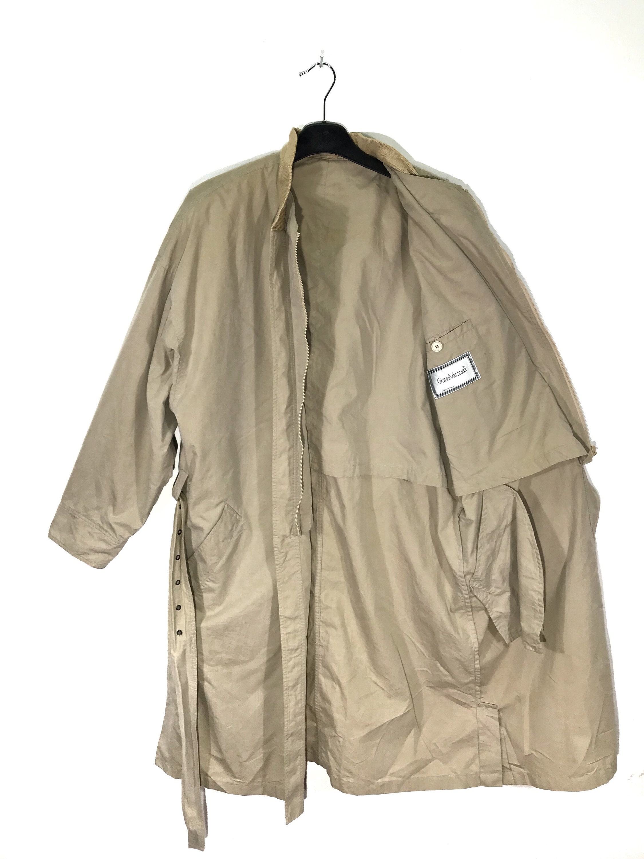Italy製 Vintage VERSACE Coat Vintage Gianni Versace Trench Jackets Size Large L Made in