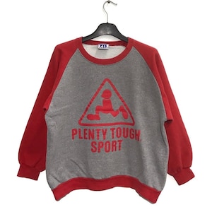 Vintage Plenty Tough Spell out Pullovers sweatshirt Size L Large