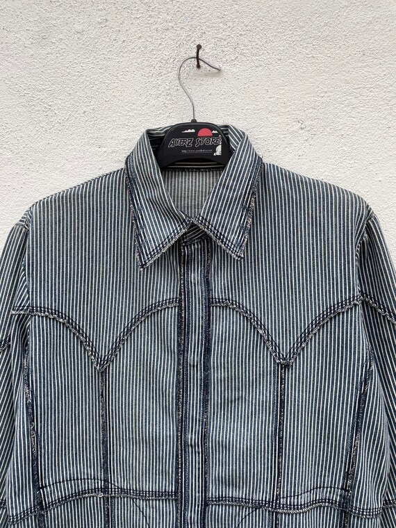 291295＝homme denim jacket Vintage 291295 Homme Hickory Striped Denim Jacket Size III