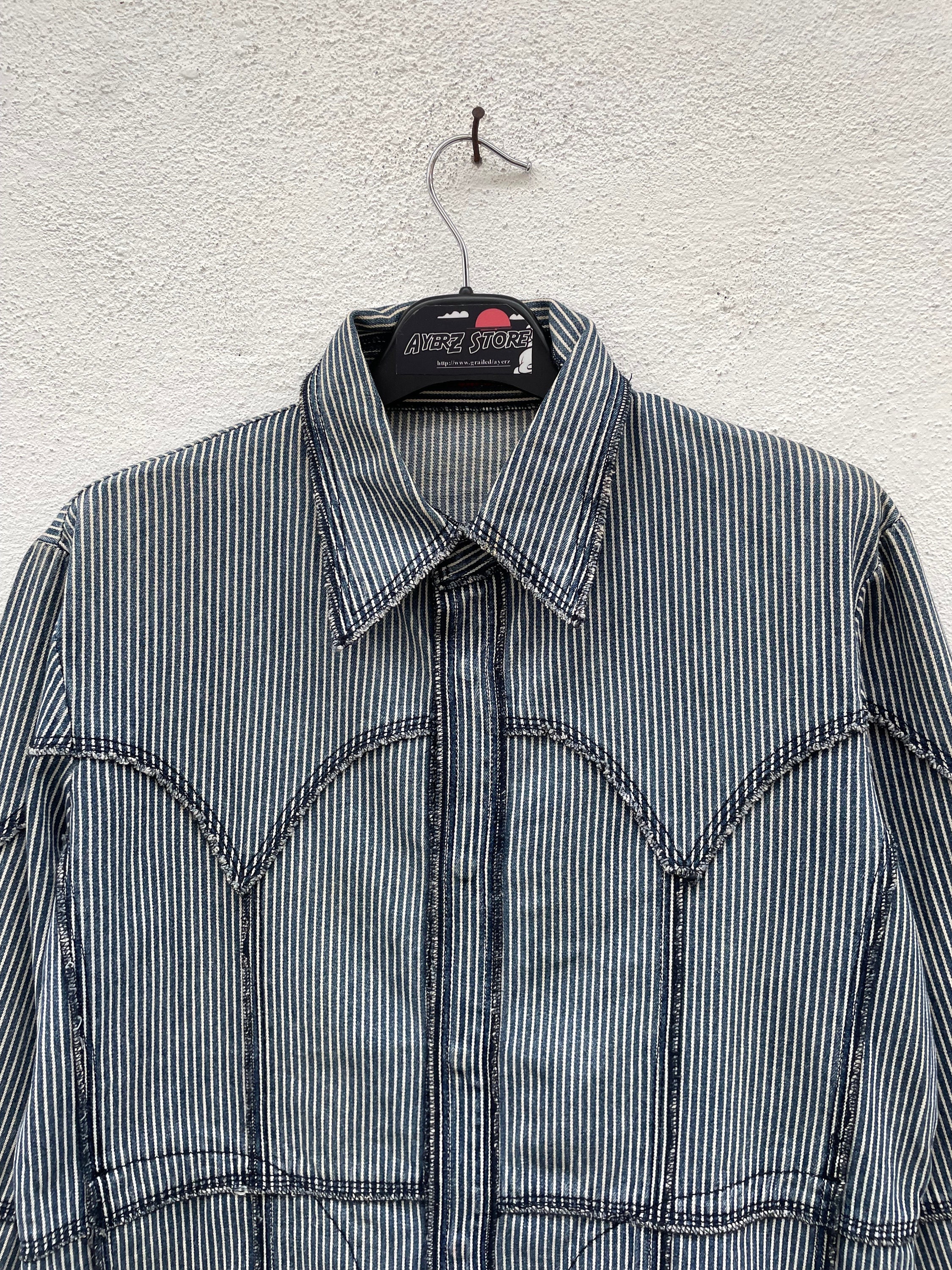 Vintage 291295 Homme Hickory Striped Denim Jacket Size III Vintage 291295 Homme Hickory Striped Denim Jacket Size III
