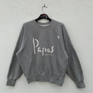 Vintage Papas Big Logo Mirror Sweatshirt Made In Japan Size M