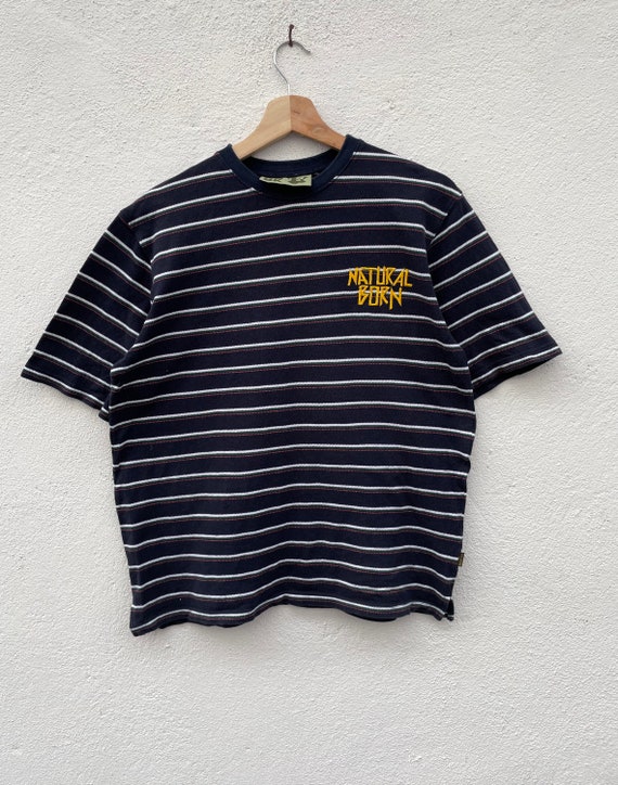 Rare Vintage NBBK Natural Born Striped Tshirt / S… - image 1