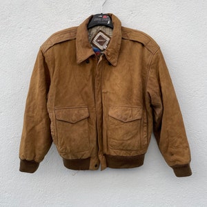 Vintage LMOGESS Flight Bomber Jacket / lederen jas maat M