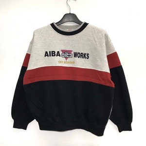 Vintage Aiba Work Of Roader  Spell out Pullovers sweatshirt Size M Medium