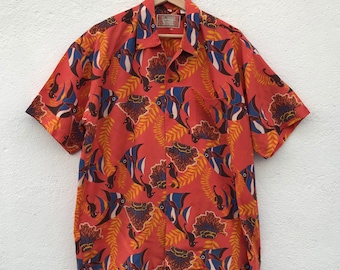 Vintage Avenue A Fish Hawaiian Shirt  / Abstract Shirt Art Design Shirts / Hawaiian Shirts /