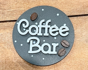 Coffee Bar 3-Inch Insert for Interchangeable Seasonal Sign | Interchangeable Hanging Sign | Seasonal Decor | Coffee Bar Decor
