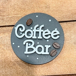 Coffee Bar 3-Inch Insert for Interchangeable Seasonal Sign | Interchangeable Hanging Sign | Seasonal Decor | Coffee Bar Decor