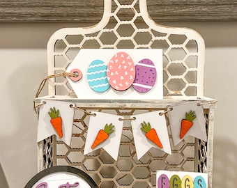 Pasen gelaagde dienblad | Paasei-decor | Paasdecor | Lente gelaagde lade