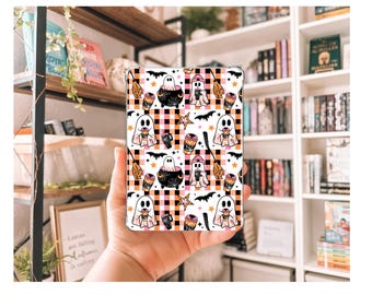 Ghostie Halloween Checker Kindle Insert | Clear Kindle Case Insert | Spooky Skull Decor | Gift for Book Lover| Halloween Kindle Decor