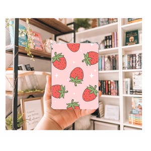 Kindle-inzetstuk aardbei | Zomers decoratief Kindle-inzetstuk | Doorzichtig inzetstuk Kindle-hoesje | Leuke accessoires voor e-readers| Cadeau voor boekenliefhebber