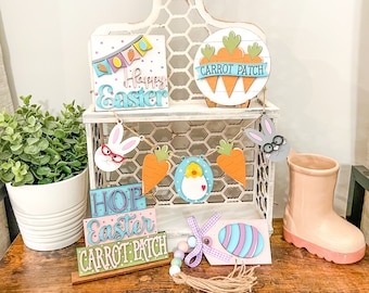 Vrolijk Pasen gelaagd dienblad | Paasei-decor | Paasdecor | Lente gelaagde lade
