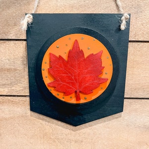 Inserto de hoja de otoño de 3 pulgadas para letrero de temporada intercambiable / letrero colgante intercambiable / decoración de temporada / decoración de otoño
