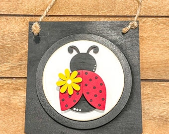 Inserto Lady Bug para letrero de temporada intercambiable / letrero colgante intercambiable / decoración de temporada / decoración de primavera