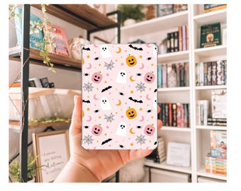 Kindle-inzet met schattige pastelspook | Doorzichtig inzetstuk Kindle-hoesje | Kindle-decor Halloween| Cadeau voor boekenliefhebber