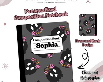 Cahier de composition personnalisé | Carnet de notes personnalisé | Cadeau pour la rentrée des classes | Fournitures scolaires personnalisées | Fournitures scolaires personnalisées pour enfants