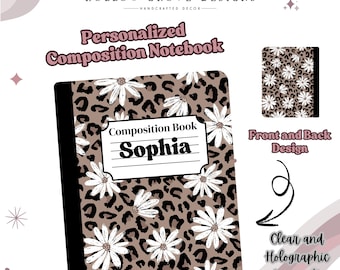 Cahier de composition personnalisé | Carnet de notes personnalisé | Cadeau pour la rentrée des classes | Fournitures scolaires personnalisées | Fournitures scolaires personnalisées pour enfants