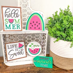 Watermelon Tiered Tray Set | Watermelon Decor | Hello Summer | Summer Decor