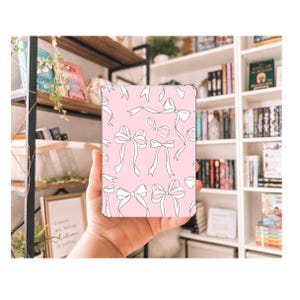 Coquette White Bow Kindle Insert | Decorative Kindle Insert | Clear Kindle Case Insert | Book Girly Decor | Gift for Book Lover | Bows