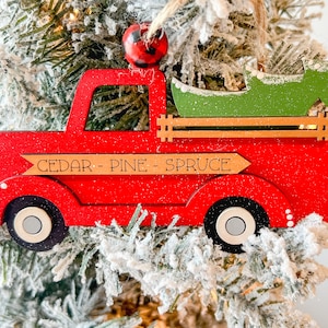 Vintage Red Truck Christmas Ornament | Truck Ornament | Christmas Ornament | Vintage Ornament