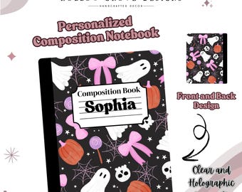 Cahier de composition personnalisé | Carnet de notes personnalisé | Cadeau pour la rentrée des classes | Fournitures scolaires personnalisées | Fournitures scolaires personnalisées pour enfants
