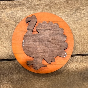 Thanksgiving Turkey 3-Inch Insert for Interchangeable Seasonal Sign | Interchangeable Hanging Sign | Seasonal Decor | Fall Decor
