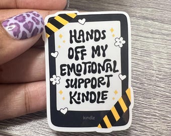 Pegatinas para Kindle Manos de mi apoyo emocional / Pegatinas para amantes de los libros / Adhesivos para lectores electrónicos y portátiles / Adhesivos para portátiles