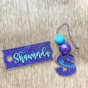 Custom Tumbler Handle Charm and Name Plate Set | Tumbler Accessories | Tumbler Handle Charm | Heatwave Accessories