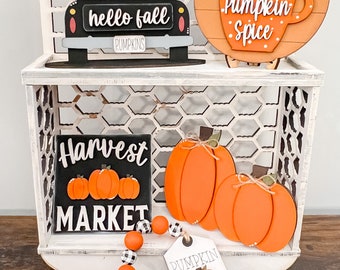 Fall Harvest Tiered Tray Set | Pumpkin Spice Decor | Hello Fall Decor | Pumpkin Decor