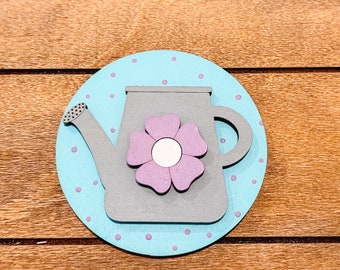 Blumen-Regendosen-Einsatz für austauschbares saisonales Schild | Austauschbares Hängeschild | Saisonales Dekor | Frühlingsdekor