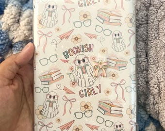 Bookish Girly Ghost Kindle Insert and Kindle Charm Set | Kindle Accessories | Kindle Insert | Kindle Charm | Bookish Accessories for Kindle