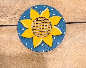 Sonnenblume 3-Zoll-Einsatz für austauschbare saisonale Schilder | Austauschbares Hängeschild | Saisonales Dekor | Frühling Dekor