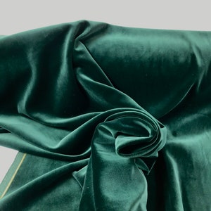 Cotton velvet, dark green, ocher yellow, crimson red, thick quality, cotton, velvet, curtain fabric, upholstery fabric, image 2