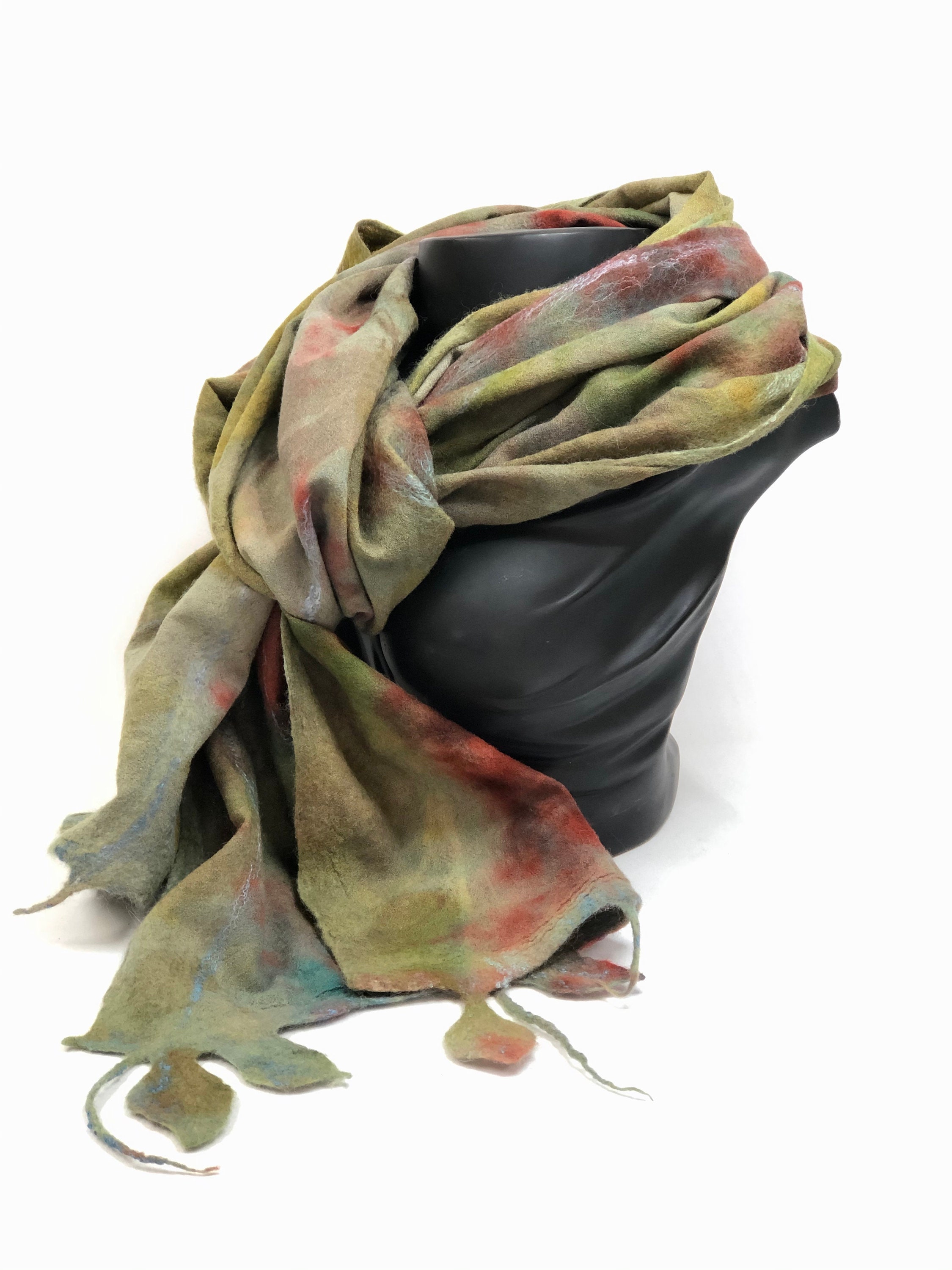 Silk merinoswol hand skinned soft scarf