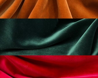 Cotton velvet, dark green, ocher yellow, crimson red, thick quality, cotton, velvet, curtain fabric, upholstery fabric,