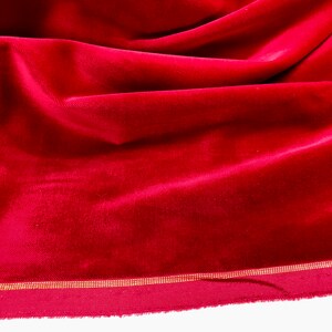 Cotton velvet, dark green, ocher yellow, crimson red, thick quality, cotton, velvet, curtain fabric, upholstery fabric, image 4