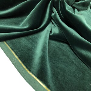 Cotton velvet, dark green, ocher yellow, crimson red, thick quality, cotton, velvet, curtain fabric, upholstery fabric, image 3