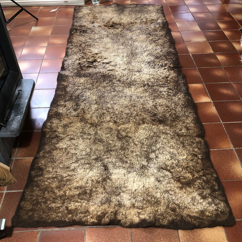 Felted long wool rug image 2