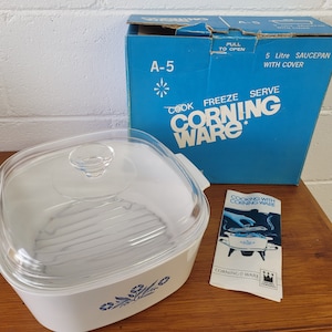Corningware, bleuet bleu, casserole 5 litres vintage