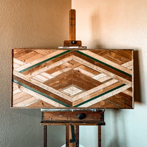 Large reclaimed rustic wood wall art