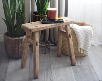 Mini Bench Rustic | Side Table | Vintage style | Wooden bench  | Handmade  | Decor