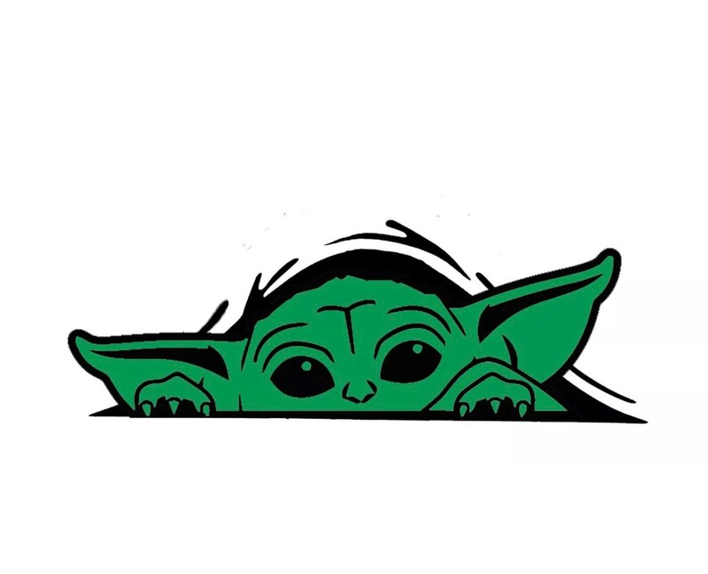 peeking baby yoda vinyl sticker 8 etsy
